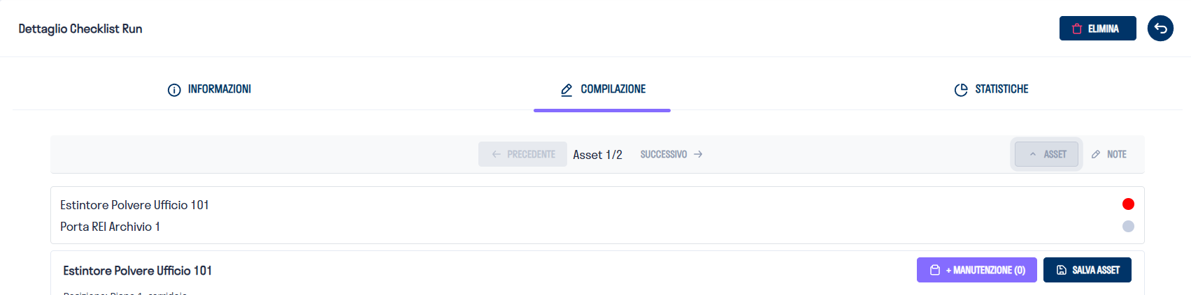 Menu Navigazione Asset